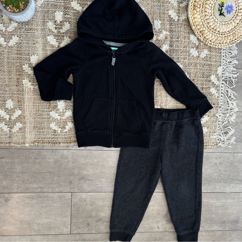Garanimals Zip Hoodie Jacket & Jumping Beans Jogger Sweatpants 3T Toddler Boy